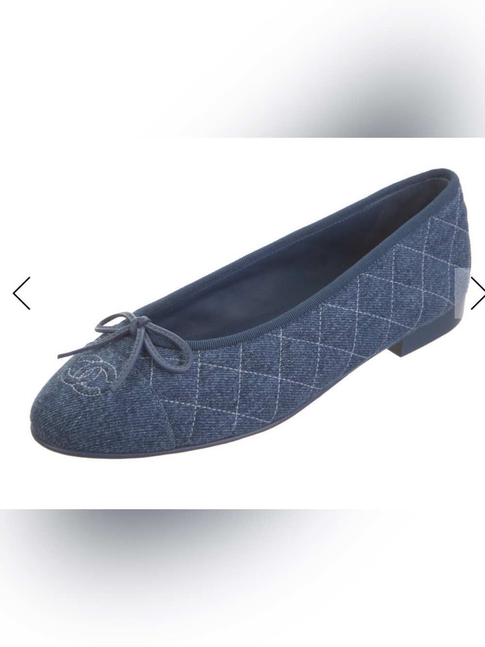 NIB Chanel 26P Washed Denim Quilted CC Logo Bow Tie Ballet
Ballerina Flat 38.5 - Picture 7 of 11